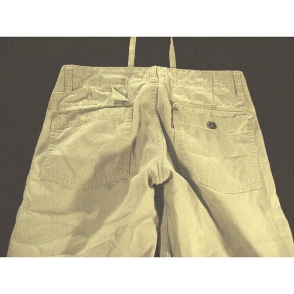 Levis Jeans Womans Capris Small  29 w Cropped Khaki Brown Tan Draw String - Picture 4 of 10